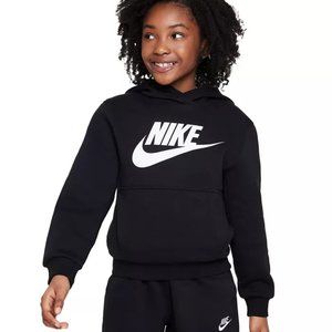 NIKE Big Kids' Sportswear Club Fleece Hoodie in Black, Size S - NWT